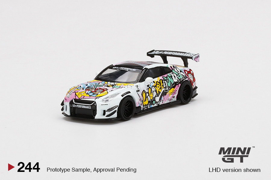 MINI GT #244 — LB★WORKS Nissan GT-R (R35) Type 2 Rear Wing ver 3 "LBWK Kuma Graffiti" LHD version only Limited Edition 5000 pcs - Image 3