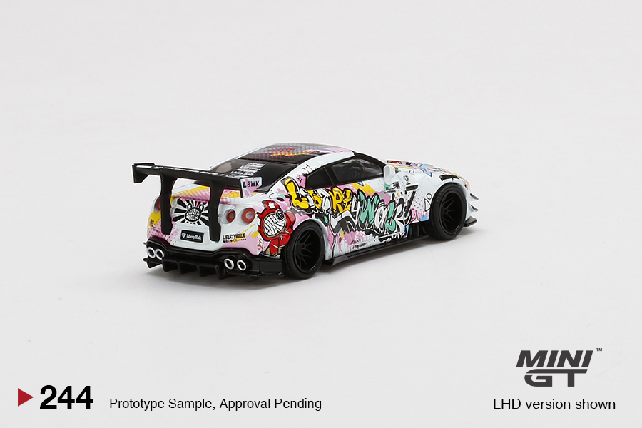 MINI GT #244 — LB★WORKS Nissan GT-R (R35) Type 2 Rear Wing ver 3 "LBWK Kuma Graffiti" LHD version only Limited Edition 5000 pcs - Image 4