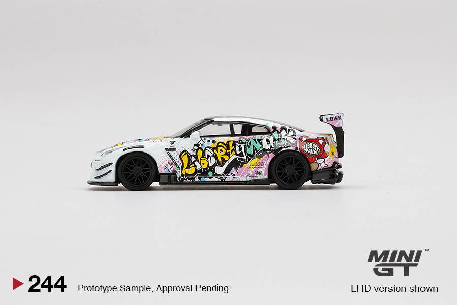 MINI GT #244 — LB★WORKS Nissan GT-R (R35) Type 2 Rear Wing ver 3 "LBWK Kuma Graffiti" LHD version only Limited Edition 5000 pcs - Image 5