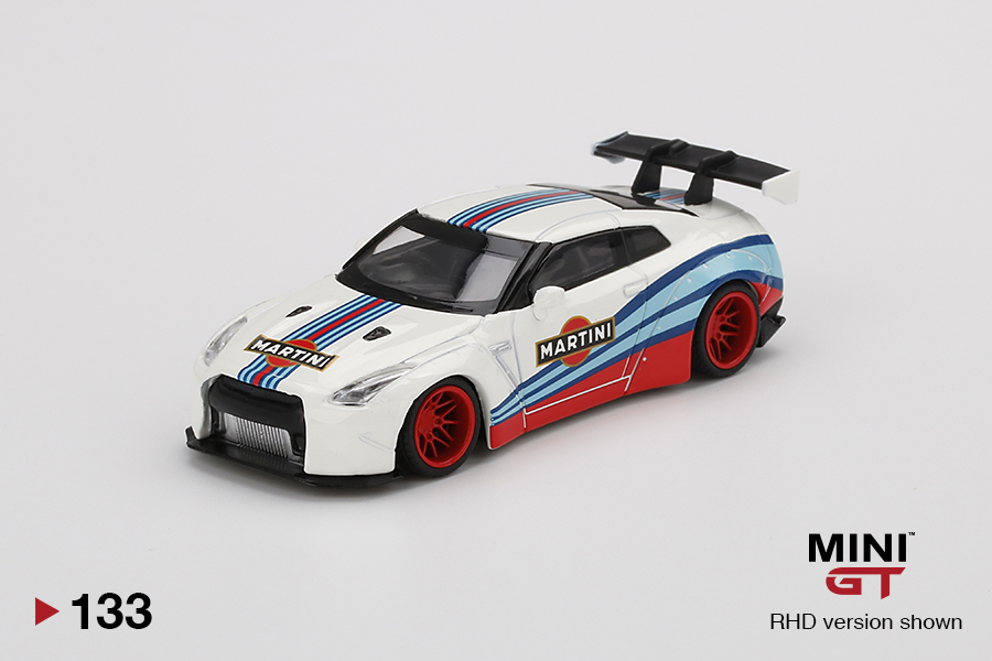 MINI GT #133 — LB WORKS Nissan GT-R (R35) Type 1, Rear Wing Version 1, Martini Racing LHD / RHD Available LHD version - MGT00133-L RHD version - MGT00133-R - Image 3