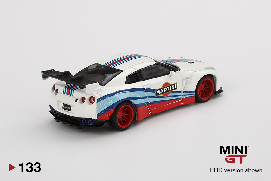 MINI GT #133 — LB WORKS Nissan GT-R (R35) Type 1, Rear Wing Version 1, Martini Racing LHD / RHD Available LHD version - MGT00133-L RHD version - MGT00133-R - Image 4