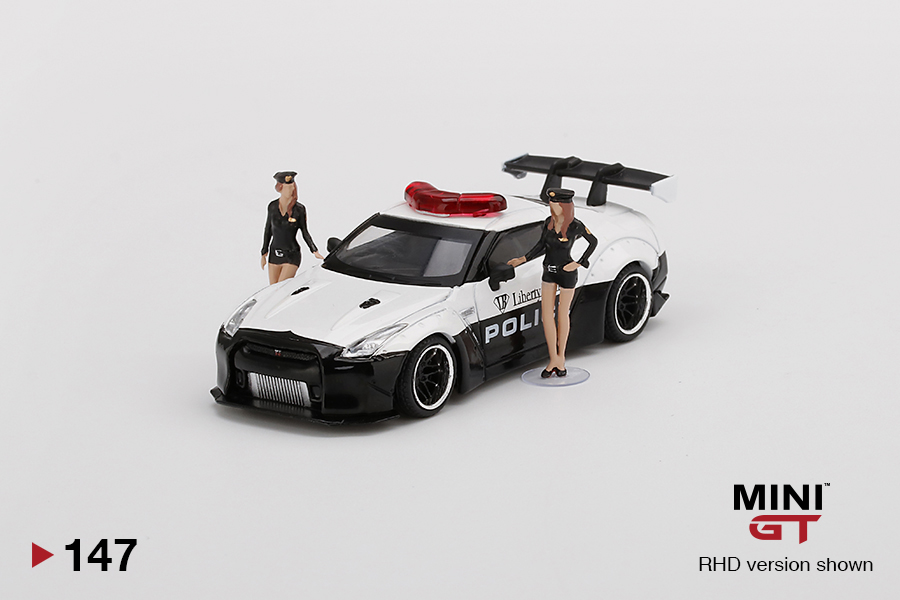 MINI GT #147 — LB★WORKS Nissan GT-R (R35) Type 1, Rear Wing Version 1, LB★WORKS Police Limited Edition 3000 Sets - Image 3