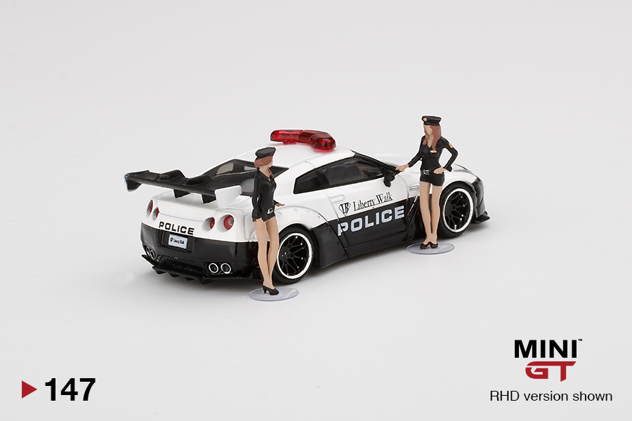 MINI GT #147 — LB★WORKS Nissan GT-R (R35) Type 1, Rear Wing Version 1, LB★WORKS Police Limited Edition 3000 Sets - Image 4