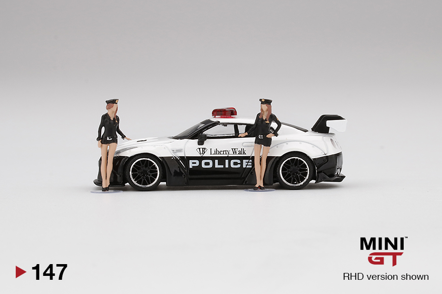 MINI GT #147 — LB★WORKS Nissan GT-R (R35) Type 1, Rear Wing Version 1, LB★WORKS Police Limited Edition 3000 Sets - Image 5