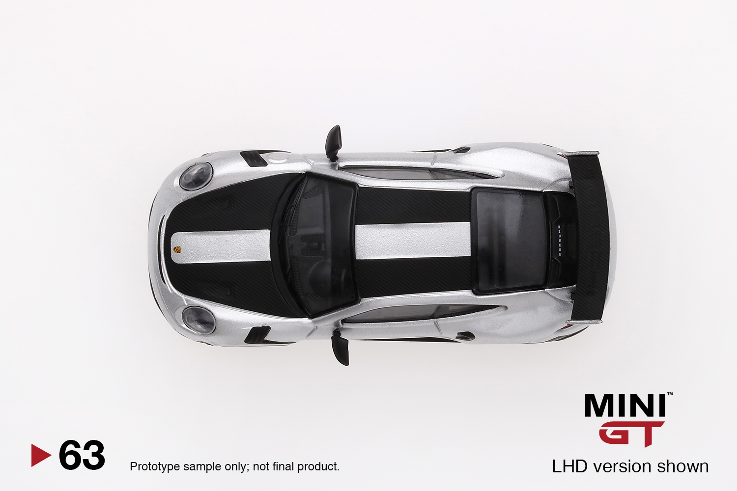 MINI GT #63 — Porsche 911 GT2 RS Weissach Package GT Silver Metallic LHD / RHD available. - Image 6