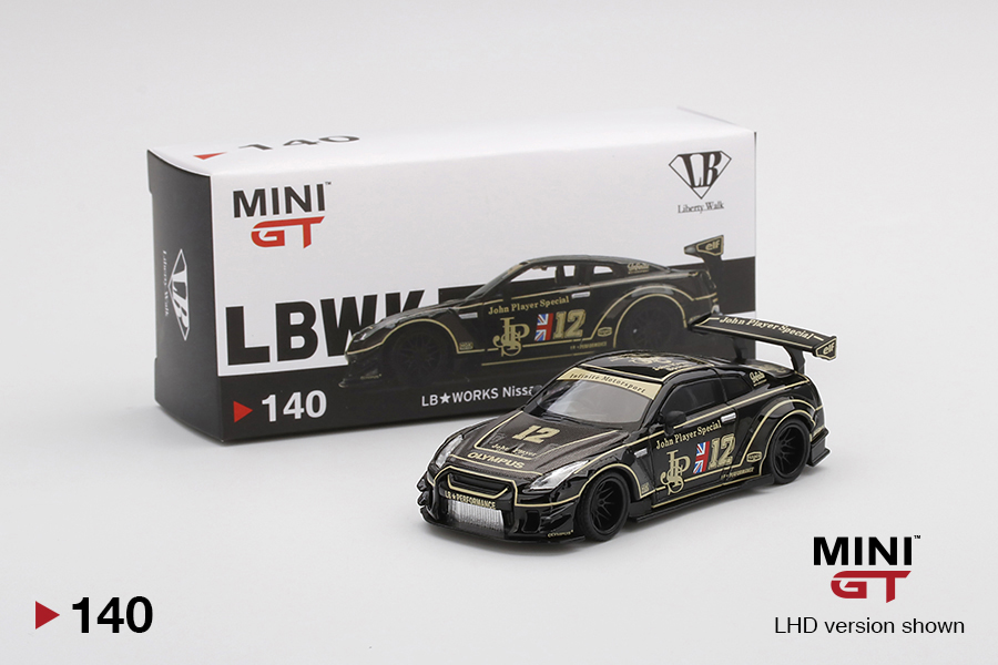 MINI GT #140 — LB★WORKS Nissan GT-R (R35) Type 2, Rear Wing Version 3 JPS