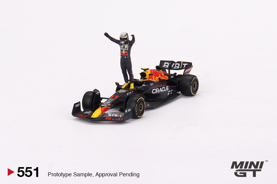 MINI GT #551 — Oracle Red Bull Racing RB18 #11 Sergio Pérez 2022 Monaco Prix Winner - Image 3