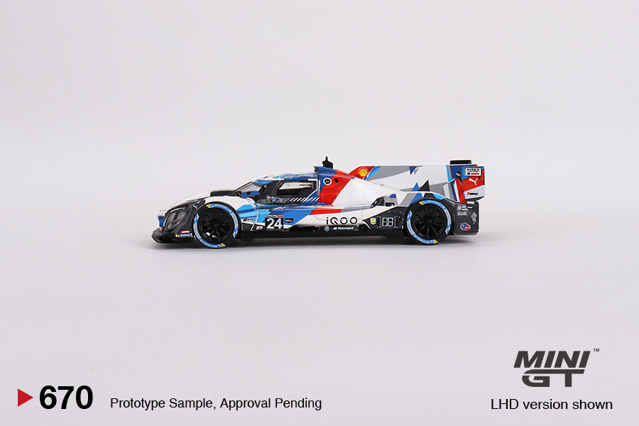 MINI GT #670 — BMW M Hybrid V8 GTP #24 BMW M Team RLL 2023 IMSA Daytona 24 Hrs - Image 5