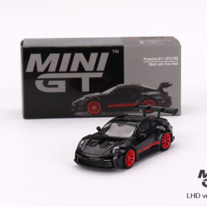 MINI GT #681 — Porsche 911 (992) GT3 RS Black with Pyro Red