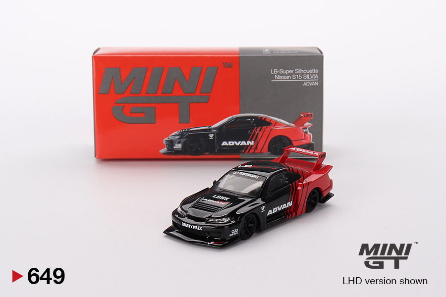 MINI GT #649 — Nissan LB-Super Silhouette S15 SILVIA ADVAN RHD version only