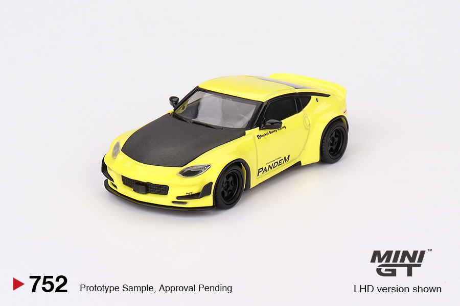 MINI GT #752 — Nissan Z Pandem Ikazuchi Yellow - Image 3