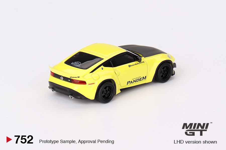 MINI GT #752 — Nissan Z Pandem Ikazuchi Yellow - Image 4
