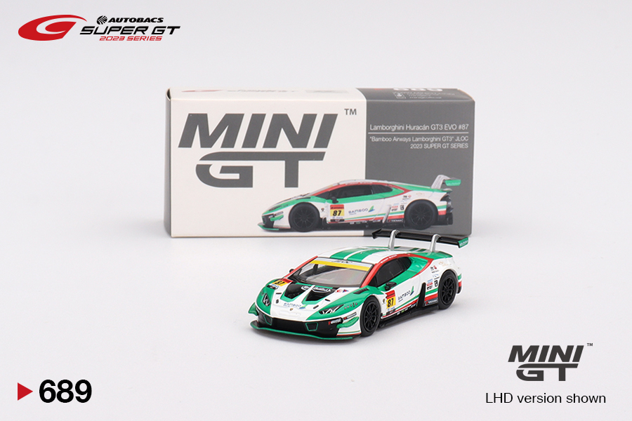 MINI GT #689 — Lamborghini Huracán GT3 EVO2 #87 "Bamboo Airways Lamborghini GT3" JLOC 2023 SUPER GT SERIES - Image 3