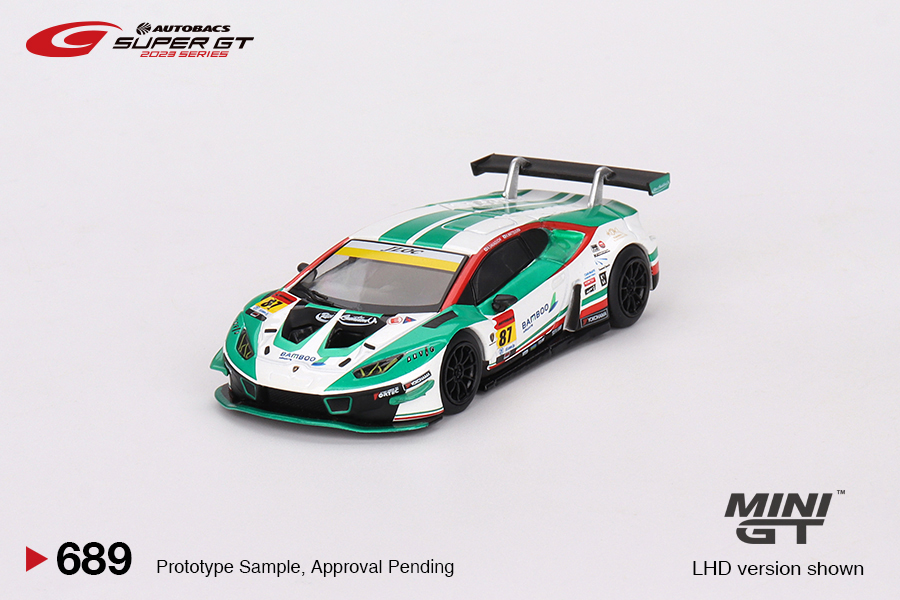 MINI GT #689 — Lamborghini Huracán GT3 EVO2 #87 "Bamboo Airways Lamborghini GT3" JLOC 2023 SUPER GT SERIES - Image 4