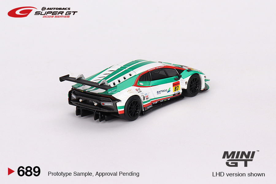 MINI GT #689 — Lamborghini Huracán GT3 EVO2 #87 "Bamboo Airways Lamborghini GT3" JLOC 2023 SUPER GT SERIES - Image 5