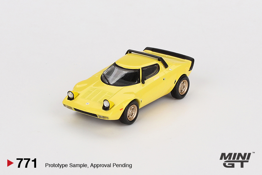 MINI GT #771 — Lancia Stratos HF Stradale Giallo Fly - Image 3