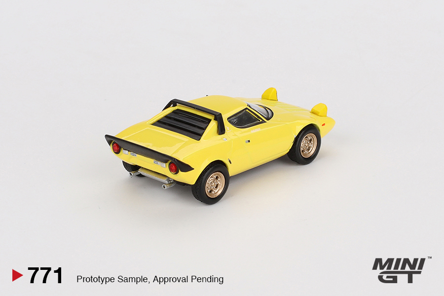 MINI GT #771 — Lancia Stratos HF Stradale Giallo Fly - Image 4