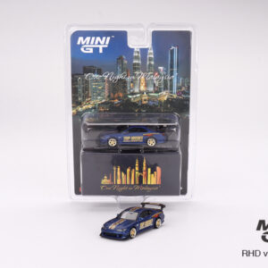 MINI GT #750 — Nissan Silvia (S15) Top Secret Matte Blue w/ Gold Accent [ 2024 "One Night in Malaysia" Exclusive ]