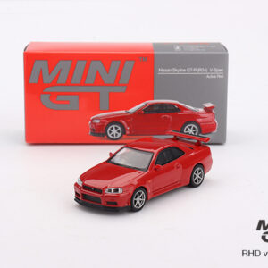 MINI GT #796 — Nissan Skyline GT-R (R34) V-Spec Active Red