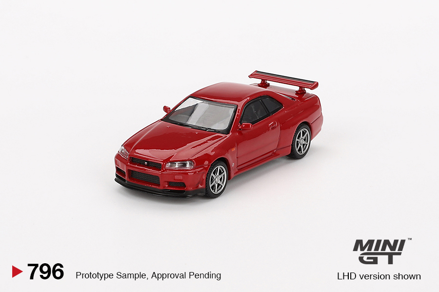 MINI GT #796 — Nissan Skyline GT-R (R34) V-Spec Active Red - Image 3
