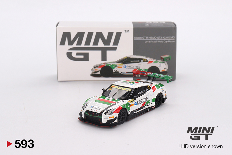 MINI GT #593 — Nissan GT-R NISMO GT3 #23 KCMG 2018 FIA GT World Cup Macau