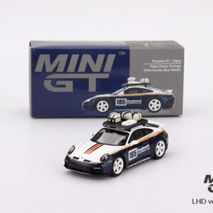 MINI GT #805 — Porsche 911 Dakar Rallye Design Package White/Gentian Blue Metallic