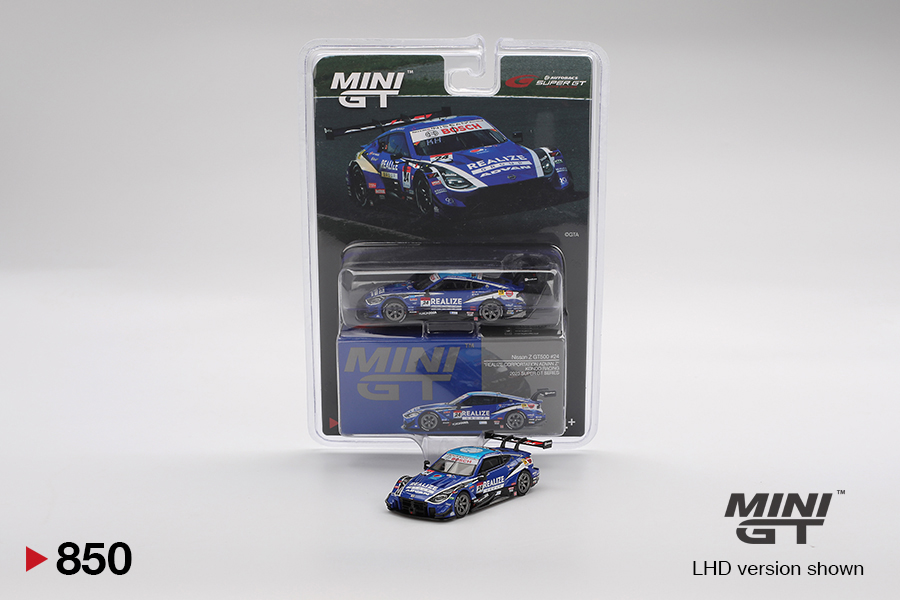MINI GT #850 — Nissan Z GT500 #24 "REALIZE CORPORTATION ADVAN Z" KONDO RACING 2023 SUPER GT SERIES