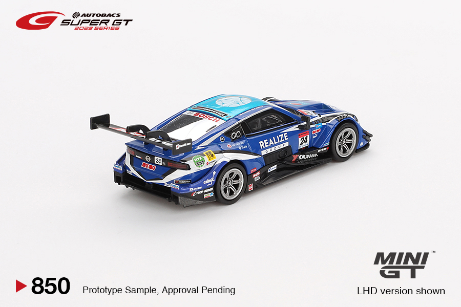 MINI GT #850 — Nissan Z GT500 #24 "REALIZE CORPORTATION ADVAN Z" KONDO RACING 2023 SUPER GT SERIES - Image 4