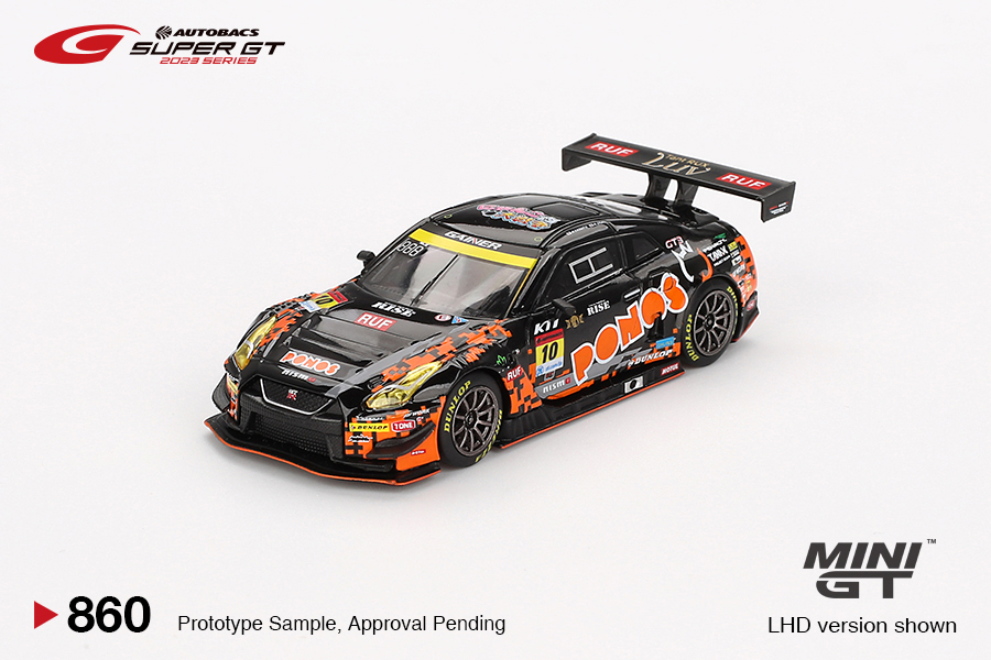 MINI GT #860 — Nissan GT-R NISMO GT3 #10 "PONOS GAINER GT-R" GAINER 2023 SUPER GT SERIES - Image 3