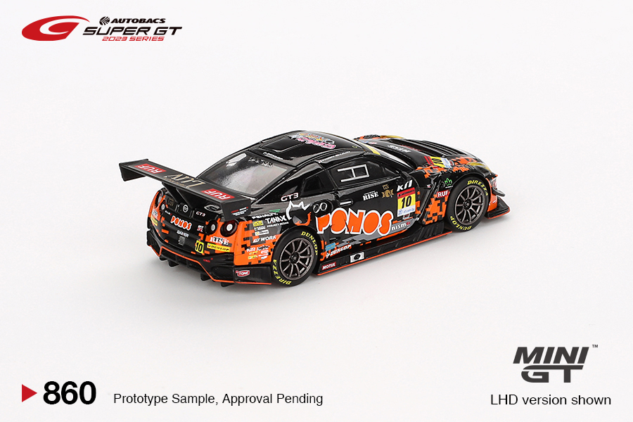 MINI GT #860 — Nissan GT-R NISMO GT3 #10 "PONOS GAINER GT-R" GAINER 2023 SUPER GT SERIES - Image 4