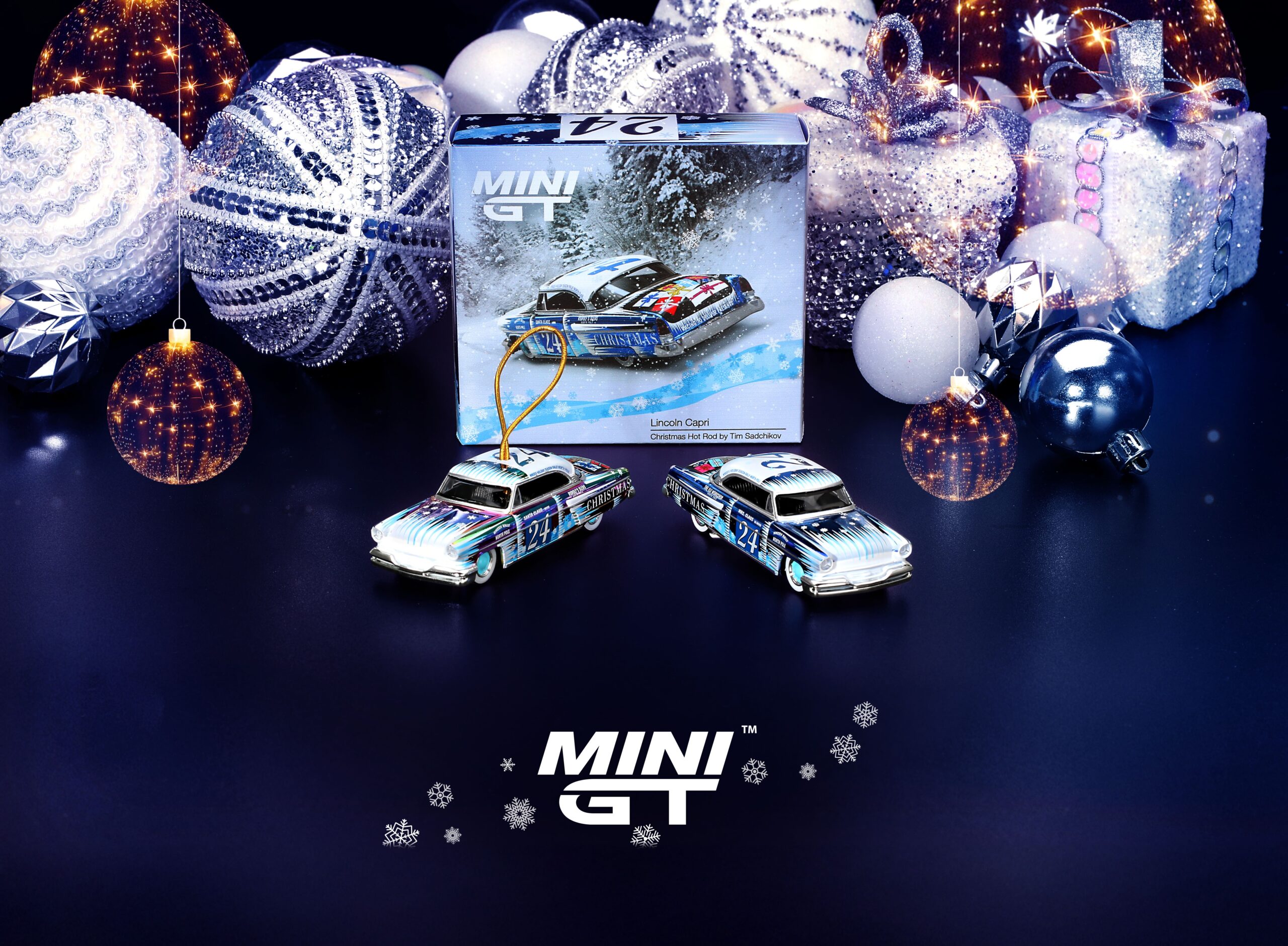 MINI GT #888 — Lincoln Capri Christmas Hot Rod by Tim Sadchikov 2024 Christmas Edition