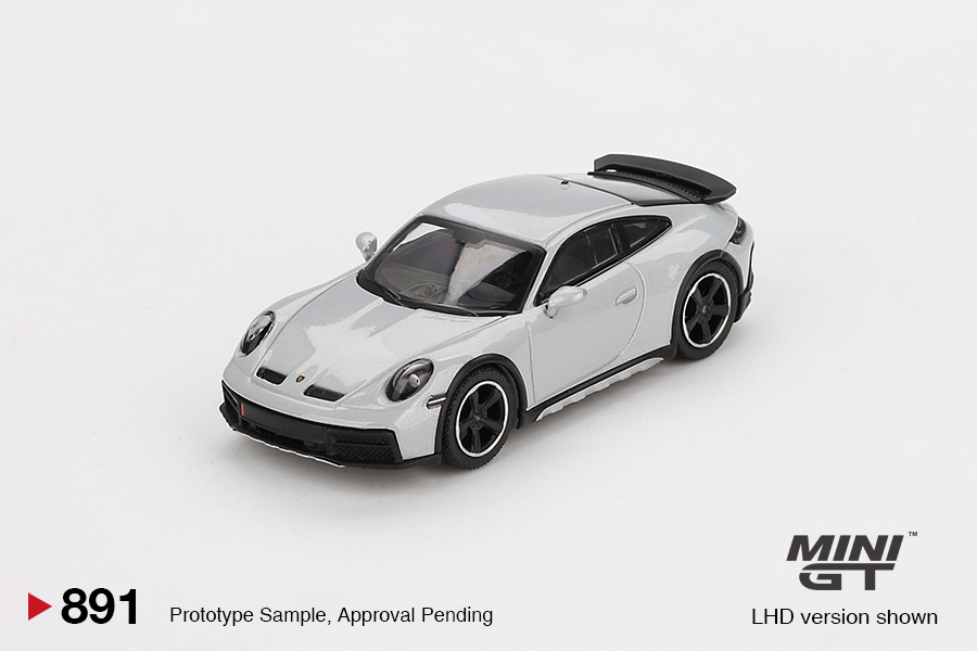 MINI GT #891 — Porsche 911 Dakar Ice Gray Metallic - Image 3