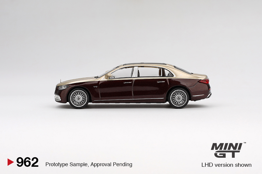 MINI GT #962 — Mercedes-Maybach S 680 Gold / Dark Red Metallic - Image 5