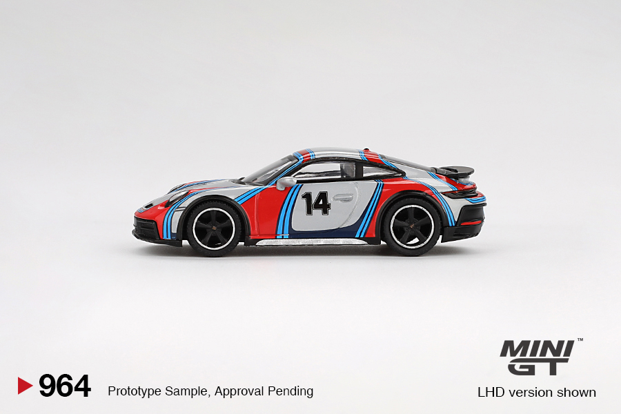 MINI GT #964 — Porsche 911 Dakar Ice Grey Metallic "Rally 1978" - Image 5