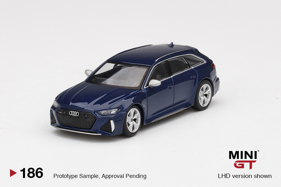 MINI GT #186 — Audi RS 6 Avant Navarra Blue Metallic - Image 3