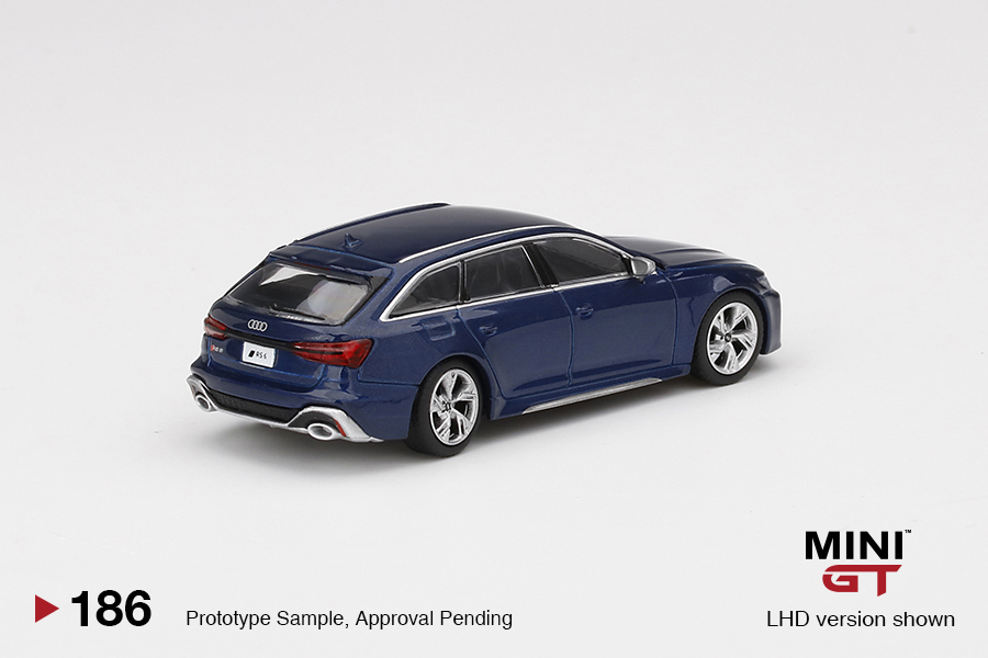 MINI GT #186 — Audi RS 6 Avant Navarra Blue Metallic - Image 4