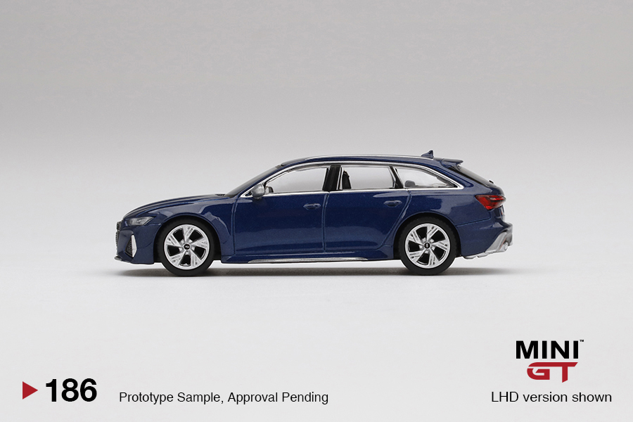 MINI GT #186 — Audi RS 6 Avant Navarra Blue Metallic - Image 5