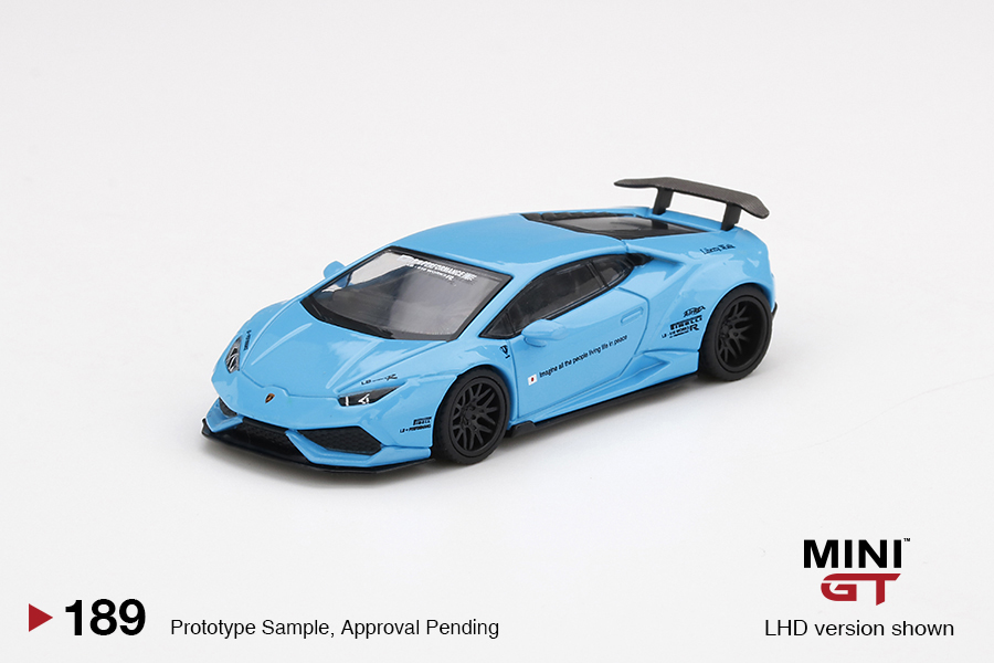 MINI GT #189 — LB★WORKS Lamborghini Huracán ver. 1 Light Blue - Image 3
