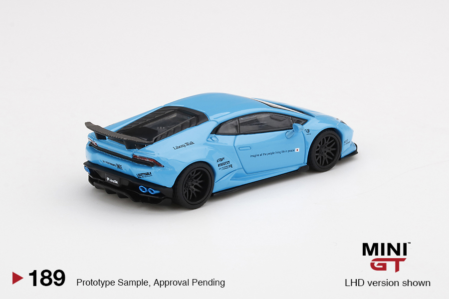 MINI GT #189 — LB★WORKS Lamborghini Huracán ver. 1 Light Blue - Image 4