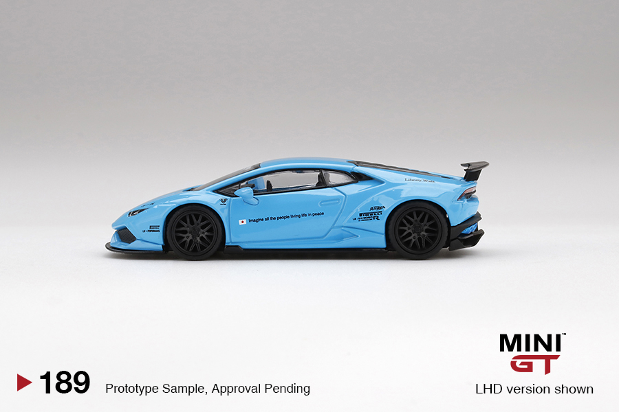 MINI GT #189 — LB★WORKS Lamborghini Huracán ver. 1 Light Blue - Image 5
