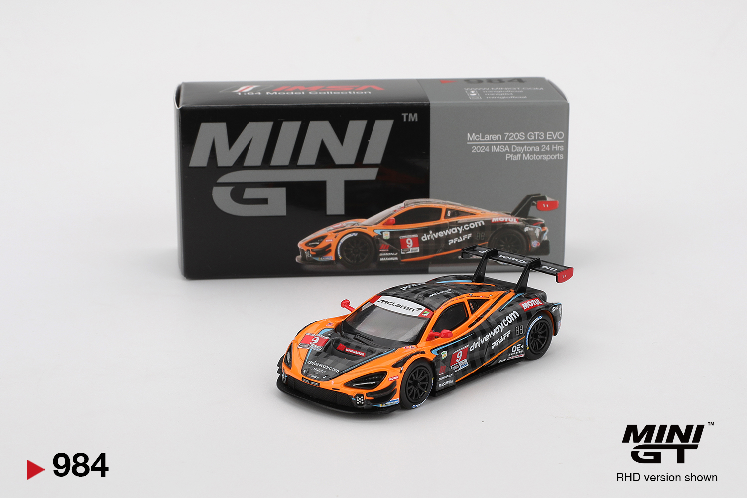 MINI GT #984 — McLaren 720S GT3 Evo Pfaff Motorsports 2024 IMSA Daytona 24 Hrs