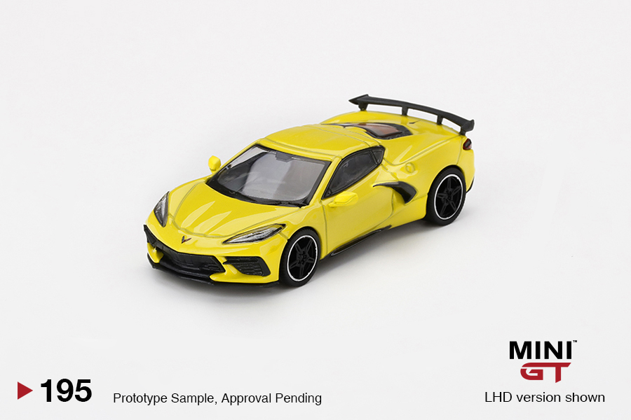MINI GT #195 — Chevrolet Corvette Stingray Accelerate Yellow Metallic - Image 3