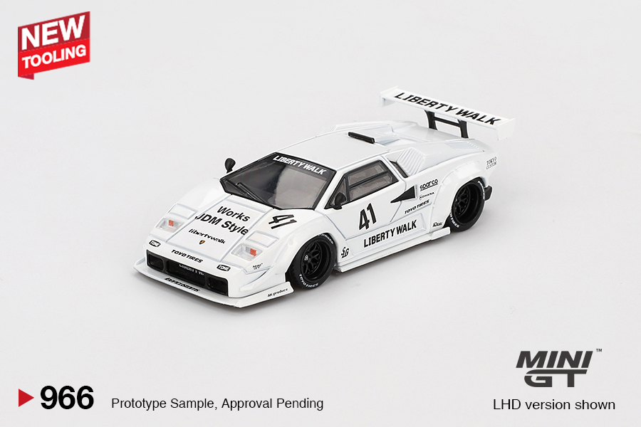 MINI GT #966 — Lamborghini Countach LB-WORKS White 2024 Tokyo Auto Salon - Image 3