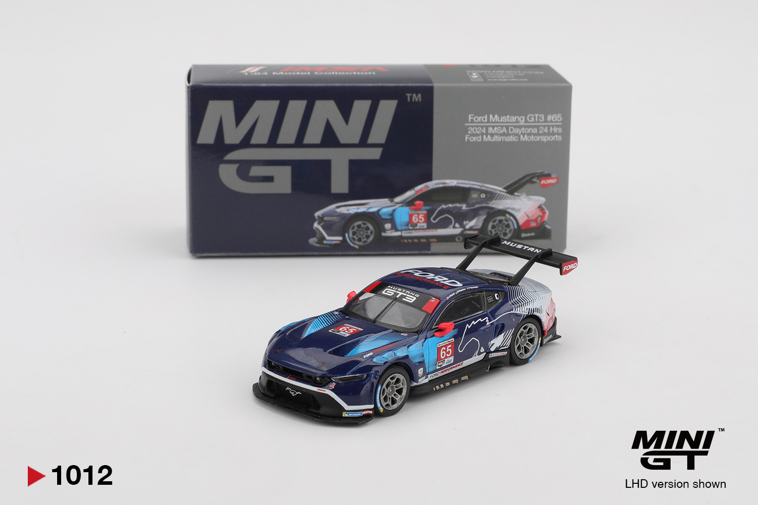 MINI GT #1012 — Ford Mustang GT3 #65 Ford Multimatic Motorsports 2024 IMSA Daytona 24 Hrs
