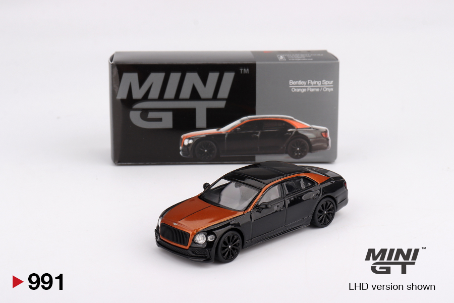 MINI GT #991 — Bentley Flying Spur Orange Flame / Onyx