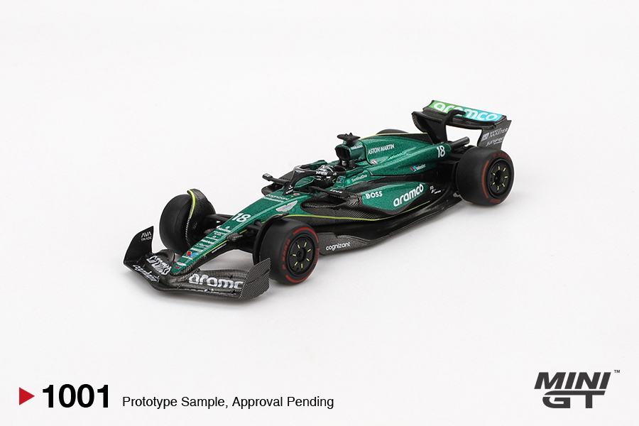 MINI GT #1001 — Aston Martin AMR24 #18 Lance Stroll 2024 F1 2024 Bahrain GP - Image 3