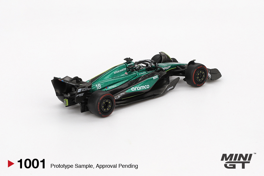 MINI GT #1001 — Aston Martin AMR24 #18 Lance Stroll 2024 F1 2024 Bahrain GP - Image 4