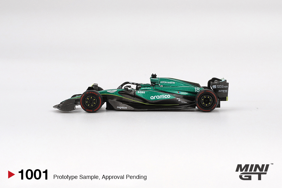 MINI GT #1001 — Aston Martin AMR24 #18 Lance Stroll 2024 F1 2024 Bahrain GP - Image 5