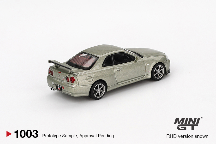 MINI GT #1003 — Nissan Skyline GT-R (R34) V-Spec II Nür Millenium Jade - Image 4
