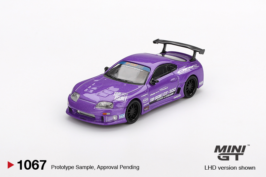 MINI GT #1067 — Toyota Supra (A80) Top Secret GT-300 Top Secret Purple - Image 3